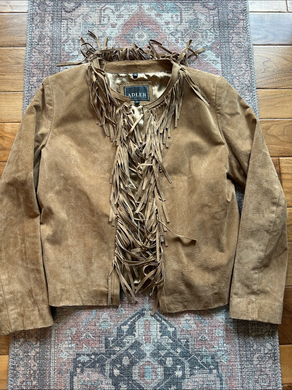 Vtg Adler suede leather festival jacket with fringe. Sz large. Runs small